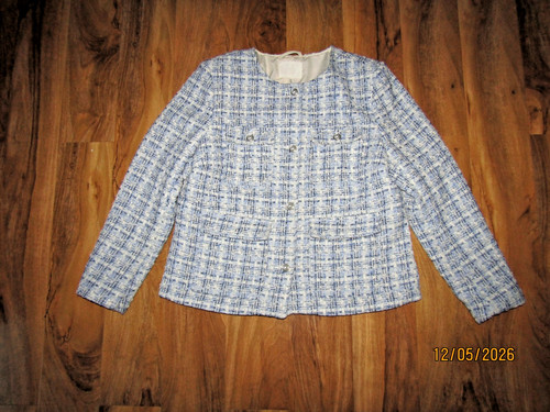 Blue white boucle - blue,