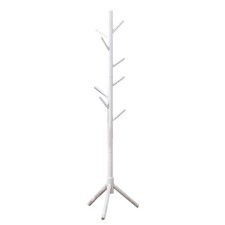 Wooden Coat Rack Stand Free Standing Tree Clothes Hanger Hat Coat Rack 8 Hooks