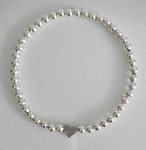 Silver plated bead bracelet - plated,