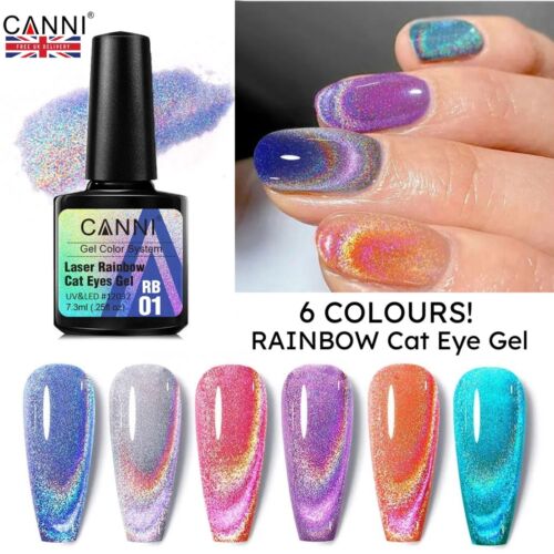 Laser rainbow cat eye nail - cat,