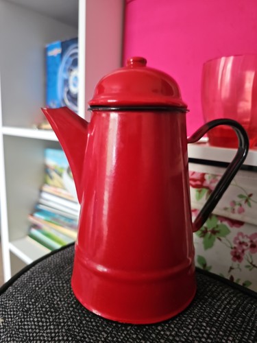 Vintage style red - red, enamel