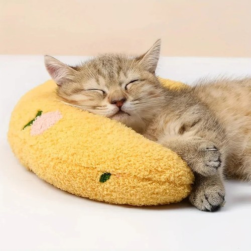 Soft fluffy cat pillow - fluffy, donut