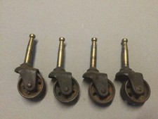 Set Of Four Small Steel Castors Antique Reclaimed