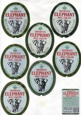 Beer Labels UK - Carlsberg - Denmark - 8 all different ELEPHANTS  #508