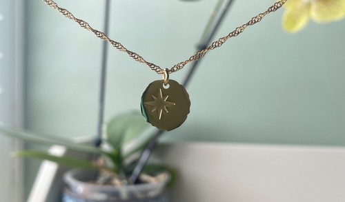 18k gold plated star engraved