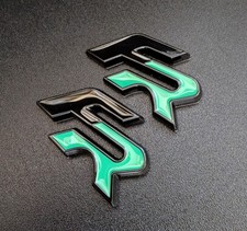 2 Shiny Gloss Black Light Green FR Rear Badge Emblems for Leon Ibiza Ateca Mii