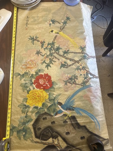 Vintage chinese silk painting - chinese,
