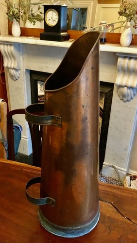 Antique victorian coal scuttle - coal,