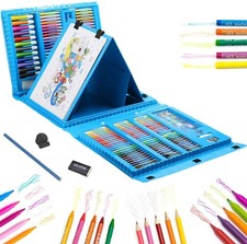 208 Pcs Art Set Kids Childrens Colouring Drawing Painting Arts & Crafts Case UK