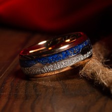 Mens Arrow Ring Purple Inlay