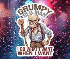 GRUMPY OLD MAN FUNNY CAR Decal