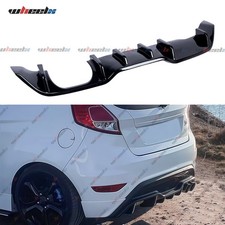 FOR FORD FIESTA ST MK7 GLOSS BLACK REAR DIFFUSER VALANCE BUMPER BODY KIT 12-2017