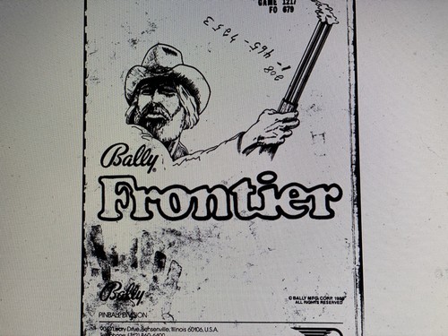 Pinball machine bally frontier - pinball,