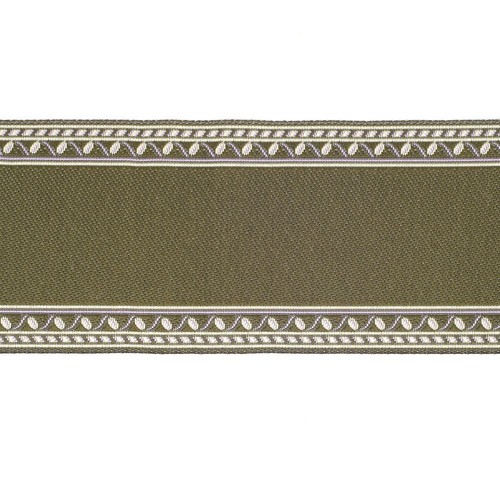 Olive green edged stair carpet - green,
