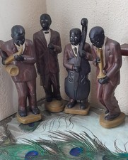 Four Piece Vintage Black African American Jazz Band  Figurines 