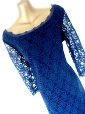 Christmas dress Joseph Ribkoff pencil dress 14 navy lave 3/4 sleeves  (8521