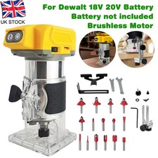 Cordless Router, Hand Router for Dewalt 18V/20V with Trimmer Base & 5 Speeds New