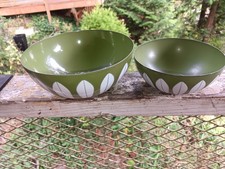 Rare Vintage Catherineholm Norway MCM Lotus Bowl Set - One 7 1/8 And One 5 3/4