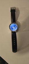 Huawei Watch W1 Stainless Steel Smartwatch, Sapphire Screen, Black Leather