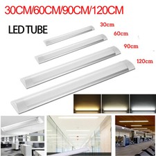 LED Batten Tube Light Fluorescent Strip Lamps t Garage Workshop Fitting Daylight
