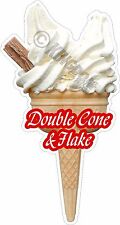 SOFT ICE CREAM DOUBLE CONE & FLAKE CONE, STICKER, DECAL CUT