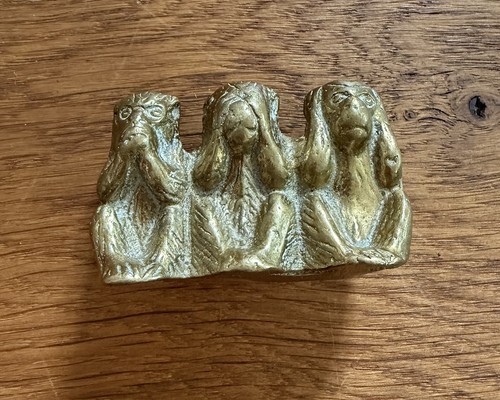 Vintage brass three wise - vintage,