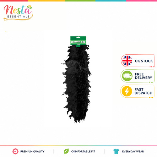 Black feather boa 150cm - feather,
