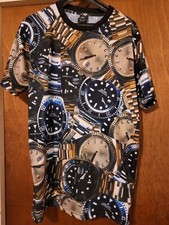 Mens Official Crooks and Castles - Watches Print T shirt, Medium 