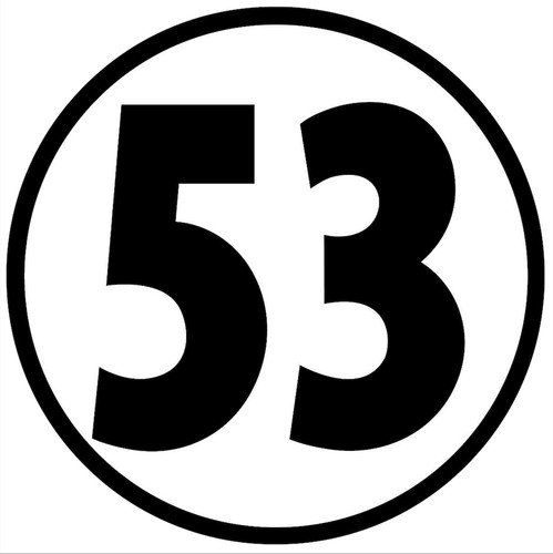 Herbie number car decal - number,