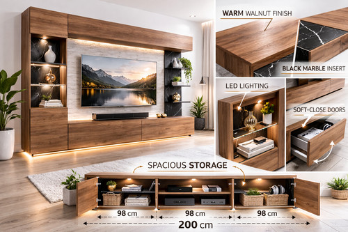 Lazando wall unit 250cm led - lazando,