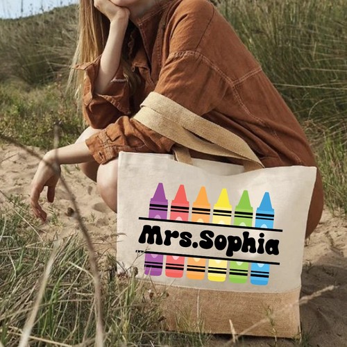 Personalised teacher tote - personalised, bag