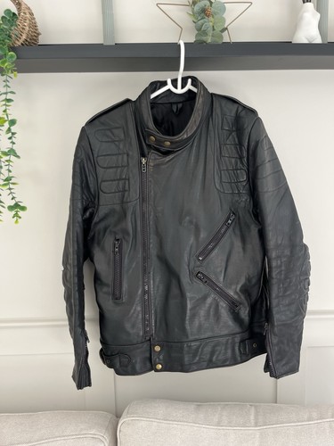 Black leather motorcycle