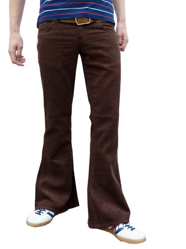 Mens brown corduroy flares - mens,