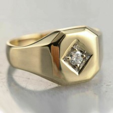 14K Yellow Gold Finish Men's