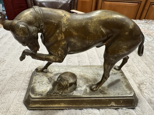 Antique bronze figural dog - antique,