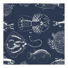 Contour Antibac Wallpaper Into the Deep Navy