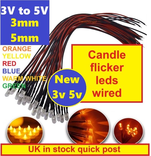 Candle flicker 3mm 5mm - candle, 3v