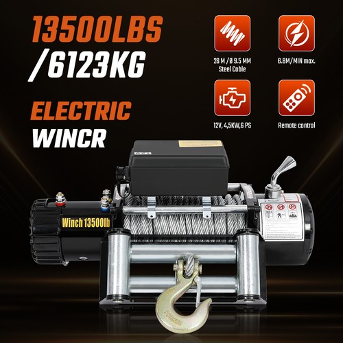 Electric winch 12v 13500lb 26m - electric,