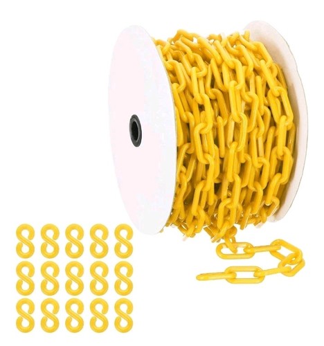 Yellow plastic chain - yellow, links,