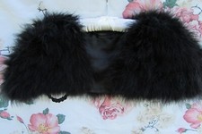 Black Soft FEATHER Fur Effect