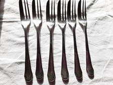 Boxed 6x Cake Forks Set Silver