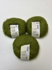 Lot of 3 Skeins of Rowan Kidsilk 25g each, Color 00597 Light Green Haze Jelly