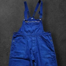 mens vintage blue Herringbone twill cotton French work dungarees, W39
