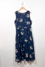 Hobbs Carly Dress Size 16 Navy