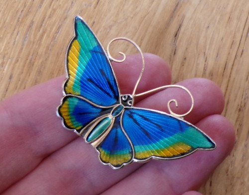 Sterling silver enamel large - silver,