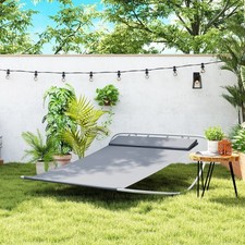 Double Garden Patio Relaxing Day Bed Outdoor Sun Lounger Hammock Grey