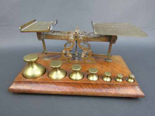 Antique wooden brass postal - antique,