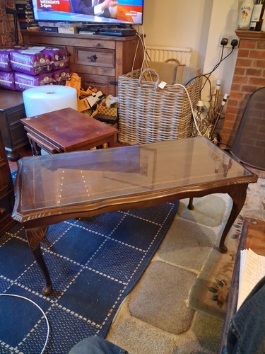 Vintage glass top - vintage, wooden