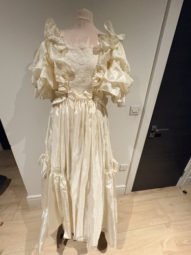 Cream satin lace ruffle - cream,