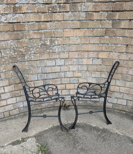 Vintage cast iron bench ends - vintage,